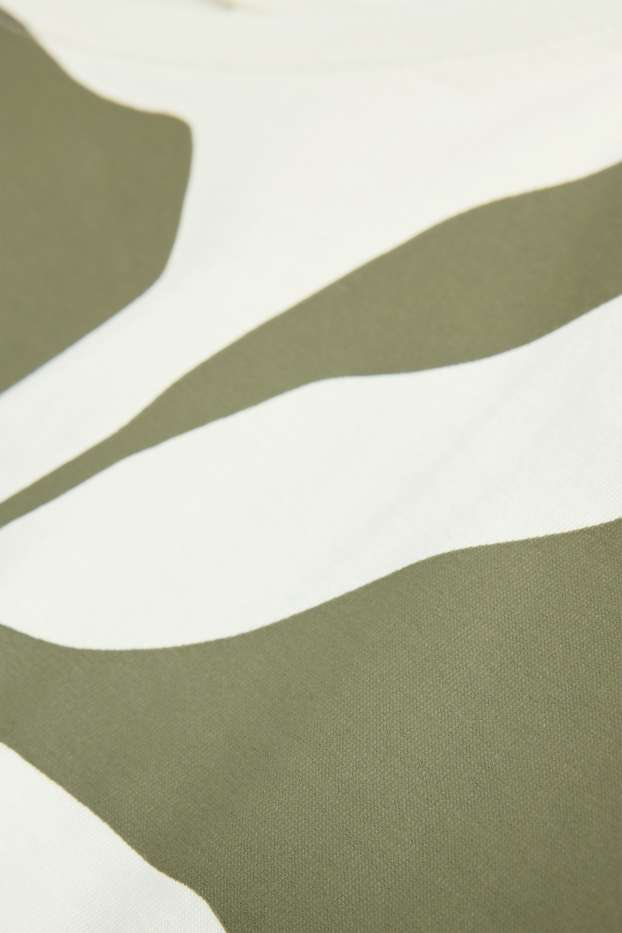 Donna - T-shirt - regular fit - a fiori - bianco crema