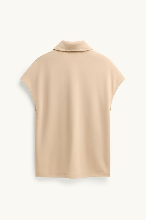 Women - Polo shirt - regular fit - light beige