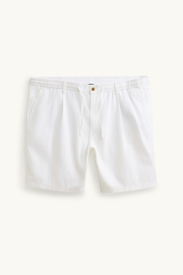 Herren - Shorts - Leinen-Mix - weiß