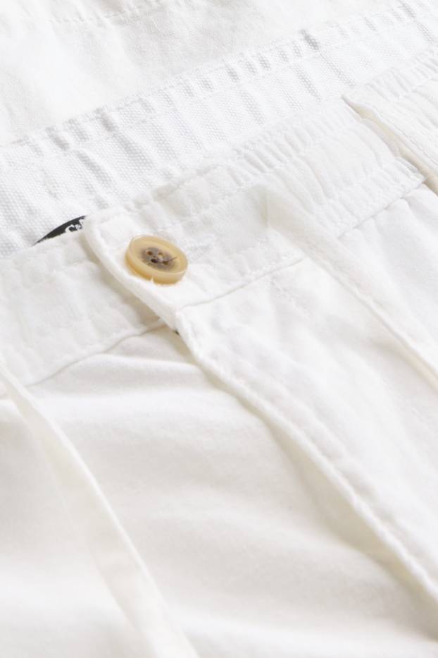 Herren - Shorts - Leinen-Mix - weiß