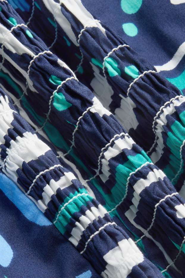 Dames - Korte blousetop - met patroon - blauw