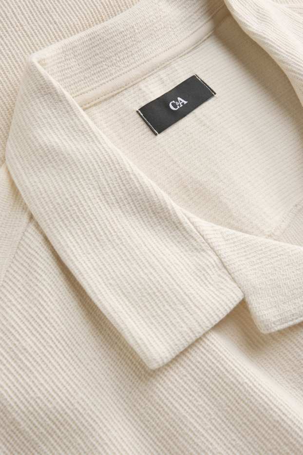 Home - Camisa - regular fit - coll solapa - texturada - blanc