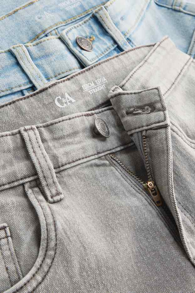 Kinder Buben - Multipack 2er - Jeans-Bermudas - helljeansgrau