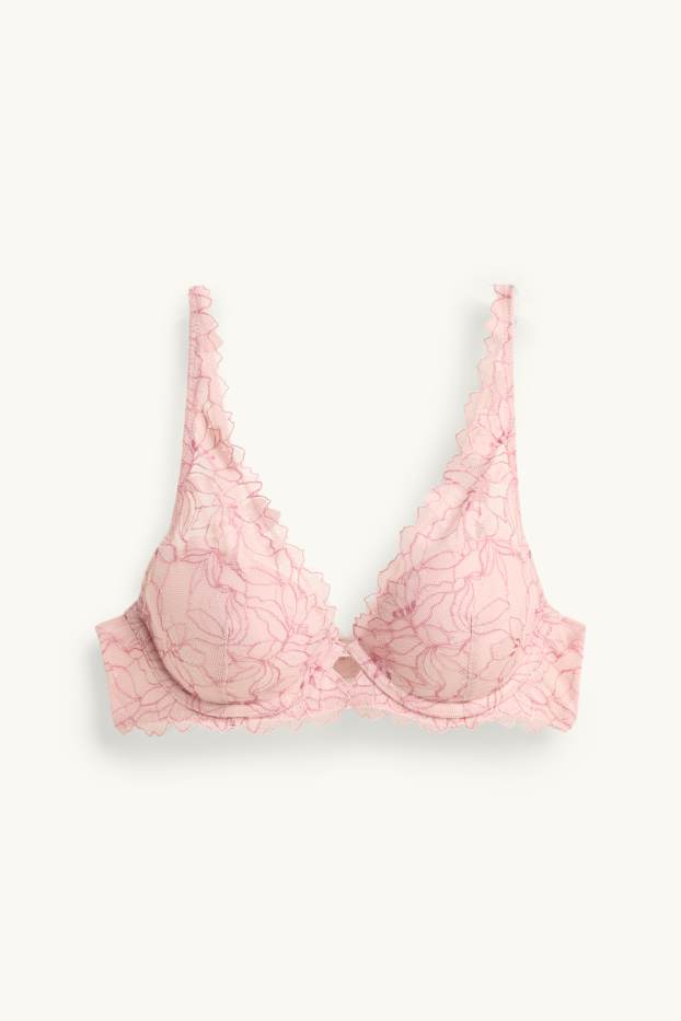 Femmes - Soutien-gorge avec armatures - PLUNGE - ampliforme - rose