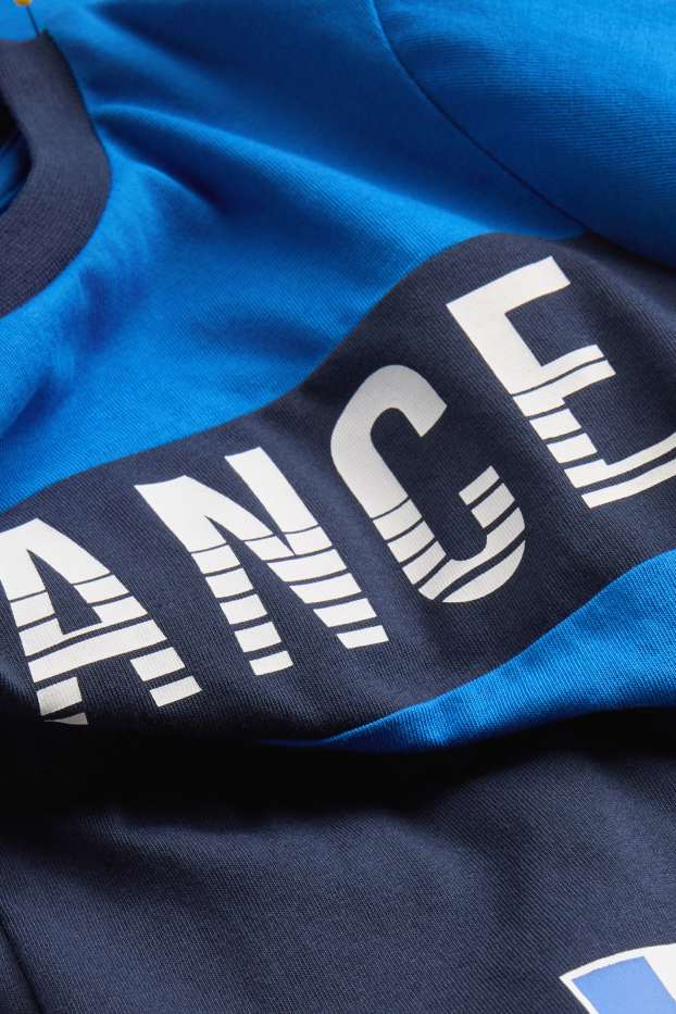 Kinder Jungen - Frankreich - Shorty Pyjama - 2 teilig - blau  / schwarz