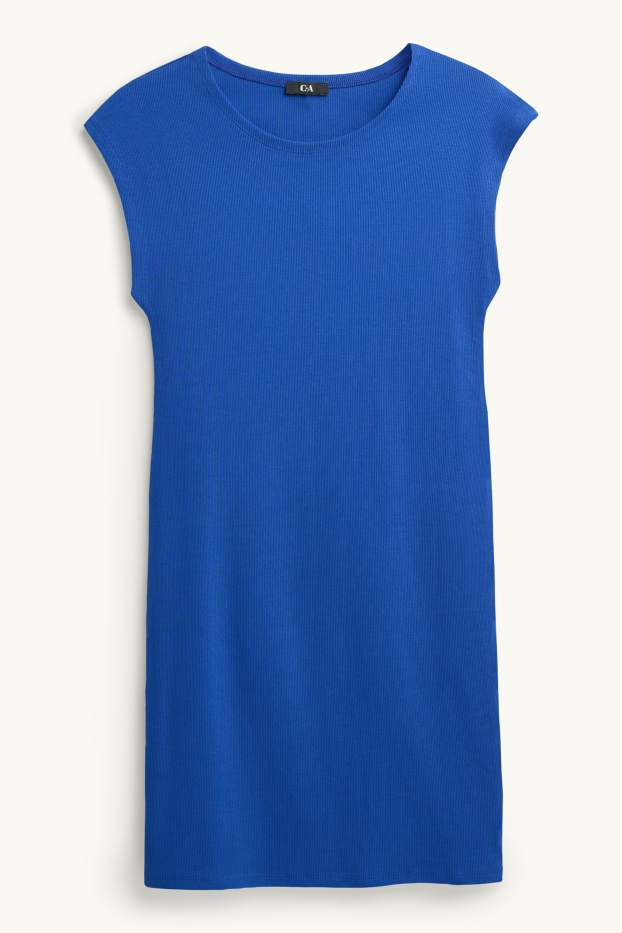 Donna - Vestito bodycon - a coste fini - blu