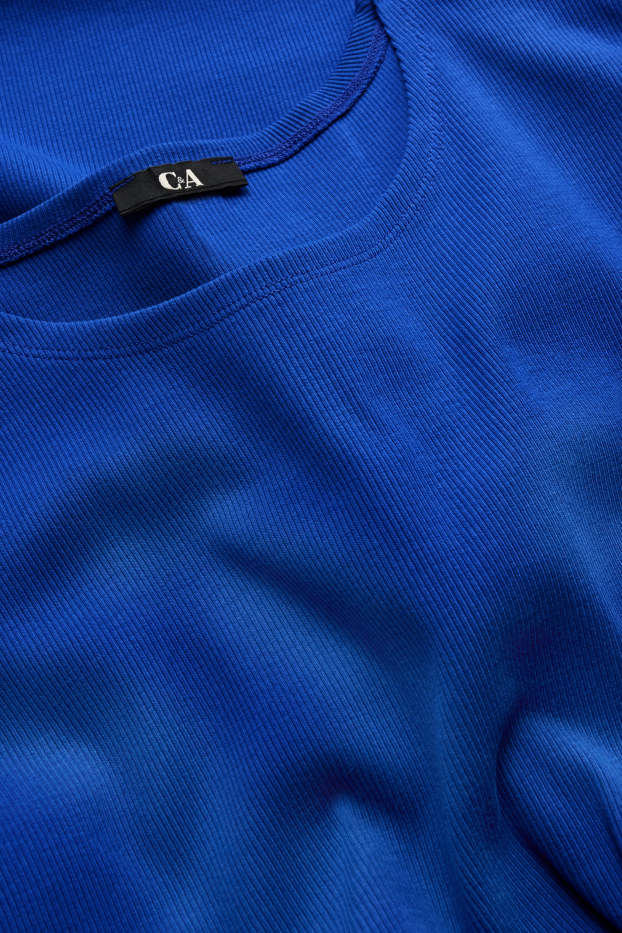 Donna - Vestito bodycon - a coste fini - blu