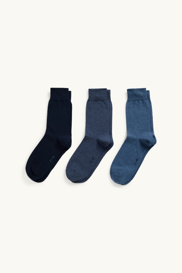 Hommes - Lot de 3 paires - chaussettes - bleu