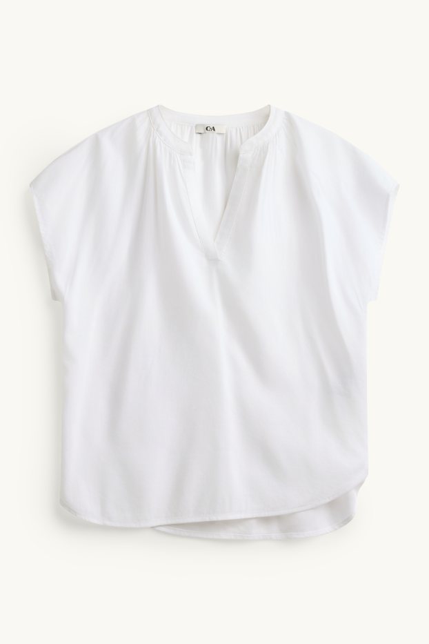 Dona - Brusa amb el coll en punta - blanc