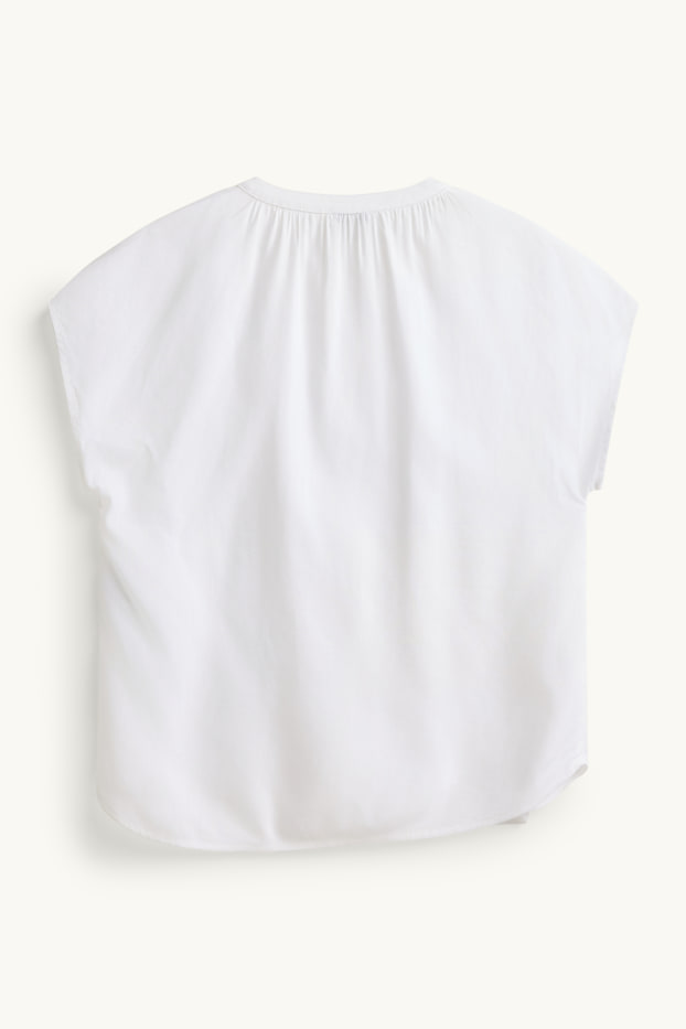 Dona - Brusa amb el coll en punta - blanc