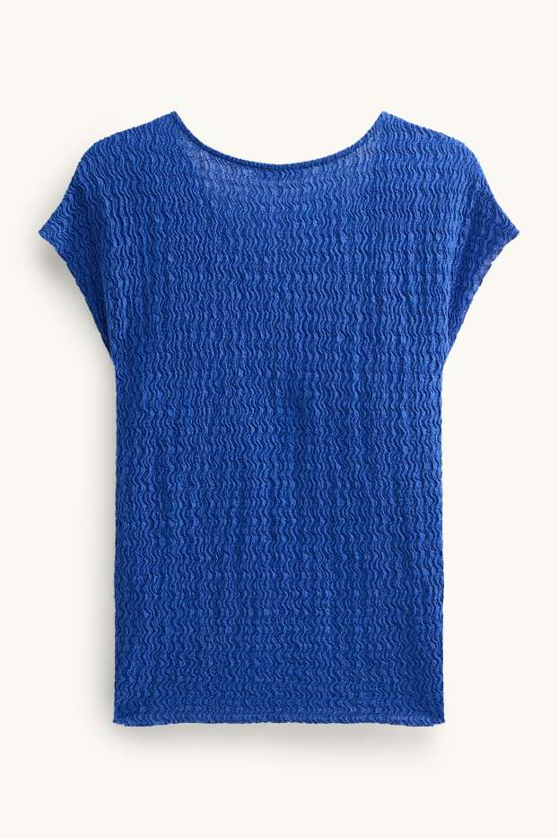 Donna - T-shirt con scollo a V - regular fit - blu