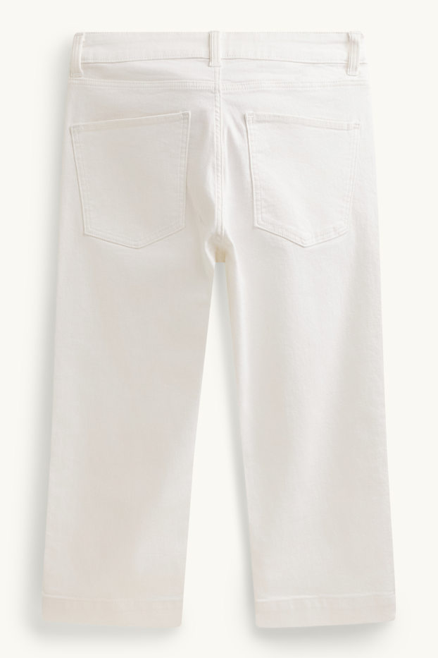 Femei - Jeans capri - talie medie - slim fit - alb