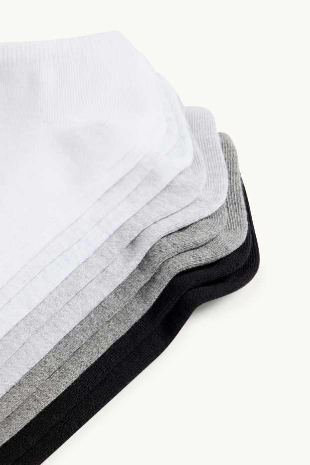 Dames - Set van 5 paar - sneakersokken - grijs