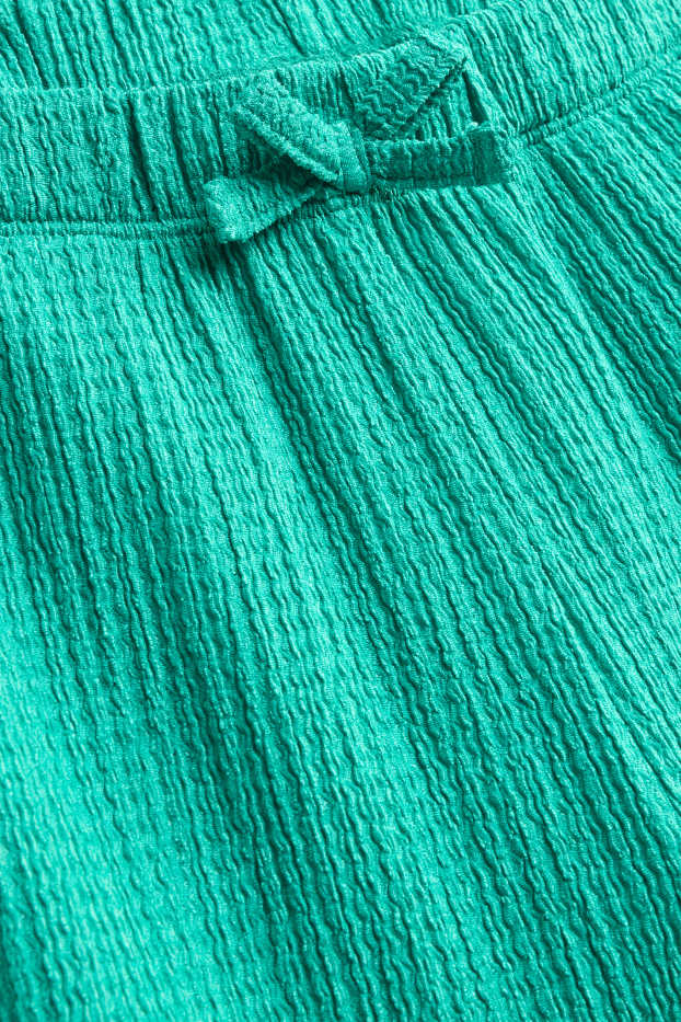 Enfants filles - Pantalon en toile - finition texturée - vert