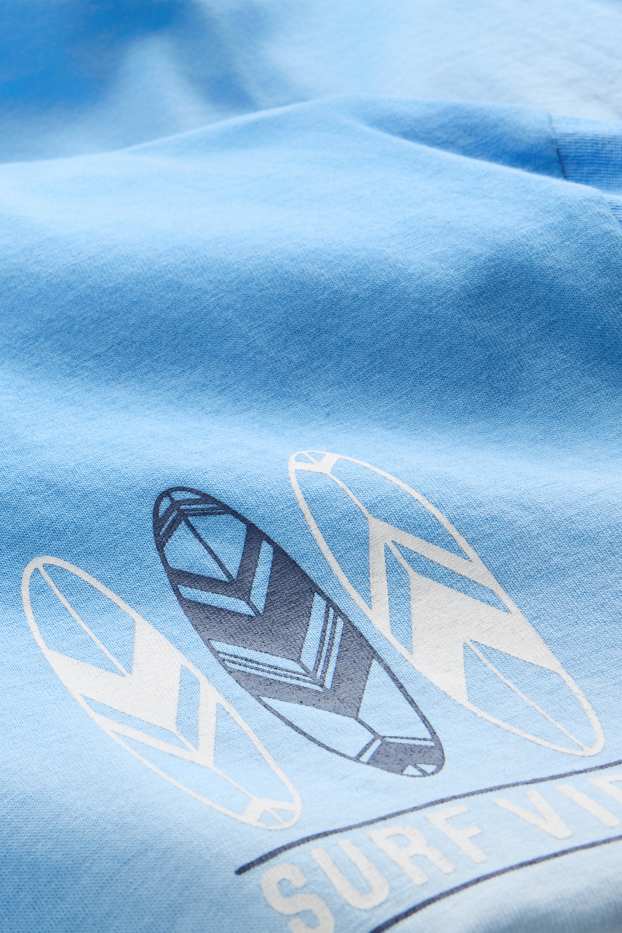 Kinder Buben - Surfboard - Shorty-Pyjama - 2 teilig - gemustert - blau