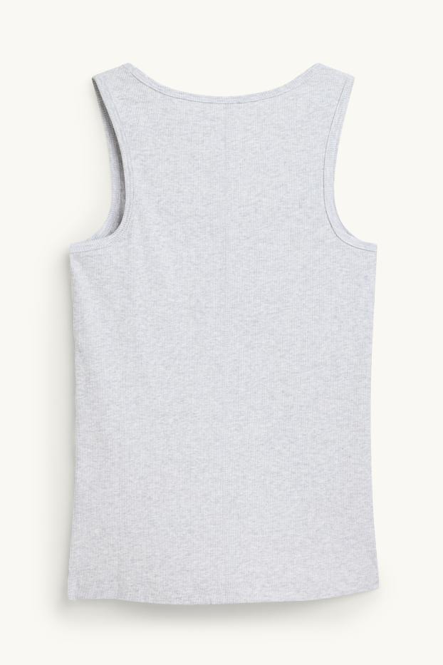 Donna - Top - a coste - grigio