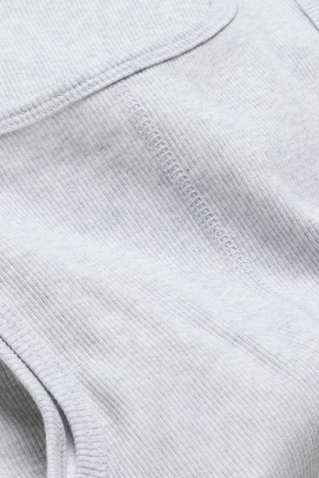 Donna - Top - a coste - grigio