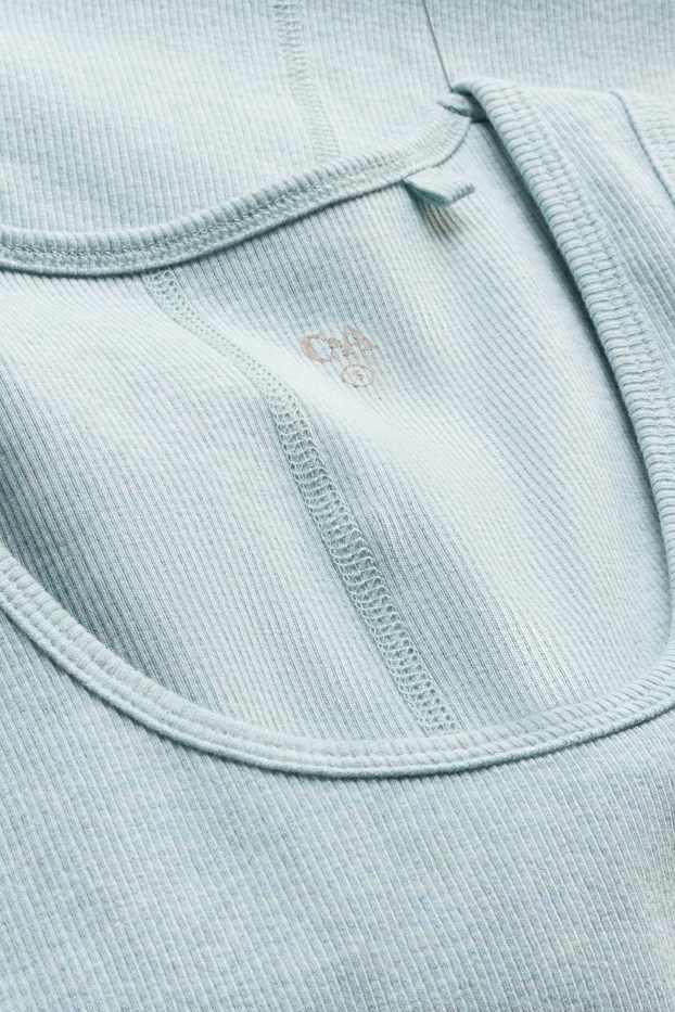 Donna - Top - a coste - blu