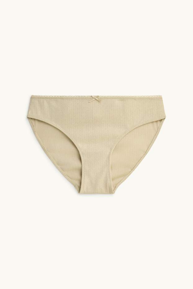 Damen - Pointelle-Slip - beige