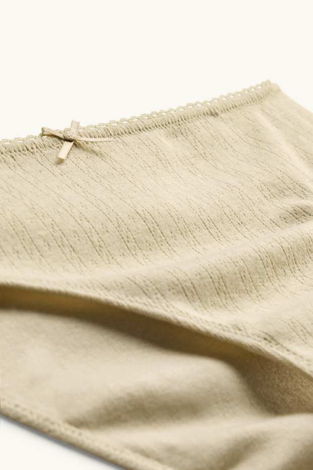 Damen - Pointelle-Slip - beige