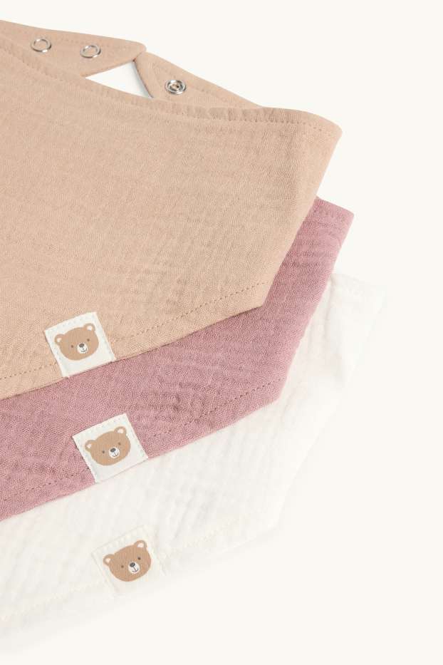 Unisex - Multipack 3 buc. - ursuleț de pluș - eșarfă triunghiulară bebeluși - alb