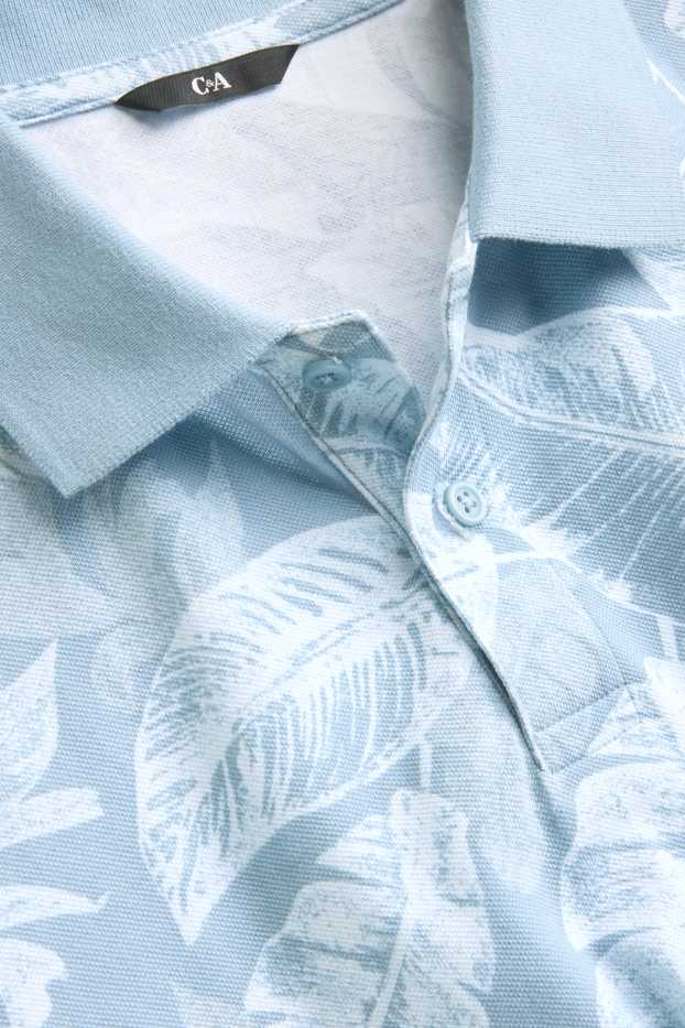 Hommes - Polo - regular fit - à motif - bleu clair