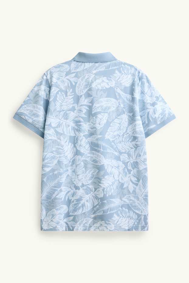 Hommes - Polo - regular fit - à motif - bleu clair