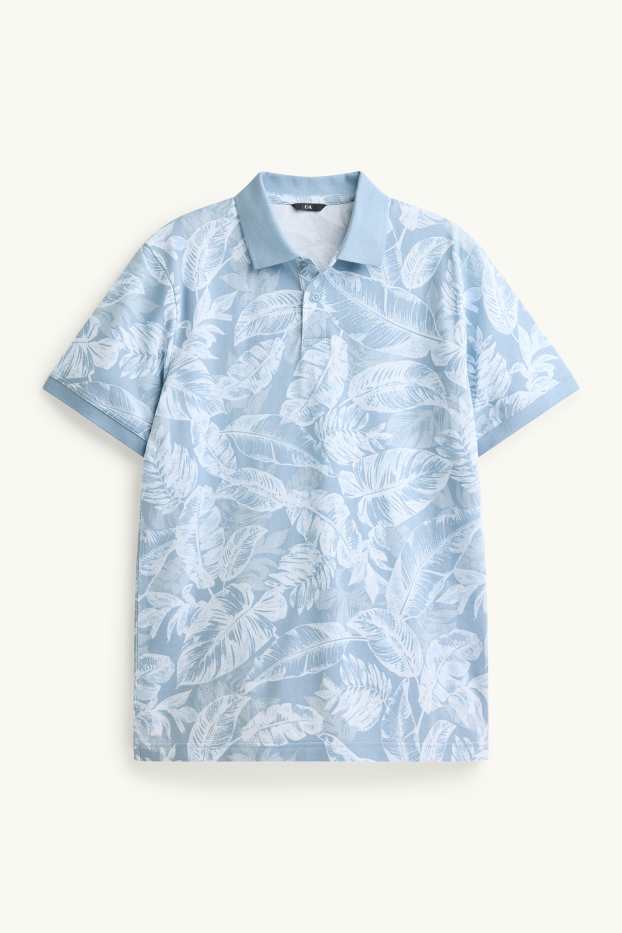 Hommes - Polo - regular fit - à motif - bleu clair