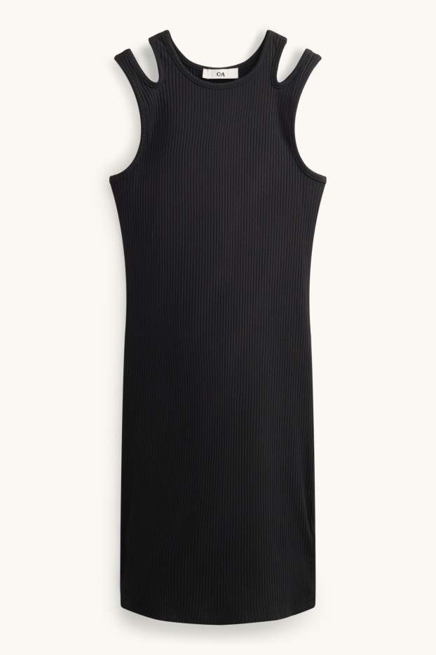 Kinderen: meisjes - Jurk - geribd - zwart