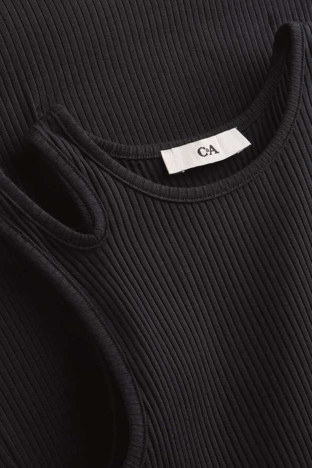 Kinderen: meisjes - Jurk - geribd - zwart