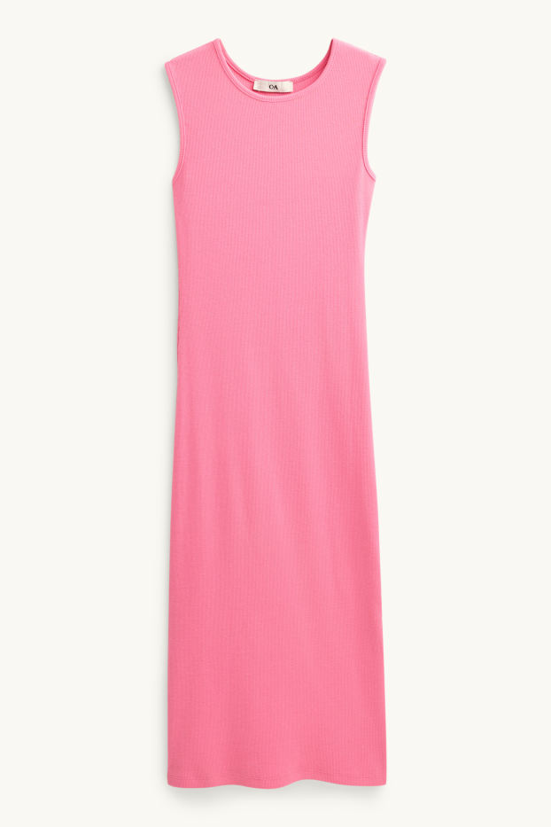 Kinderen: meisjes - Jurk - geribd - fuchsiarood