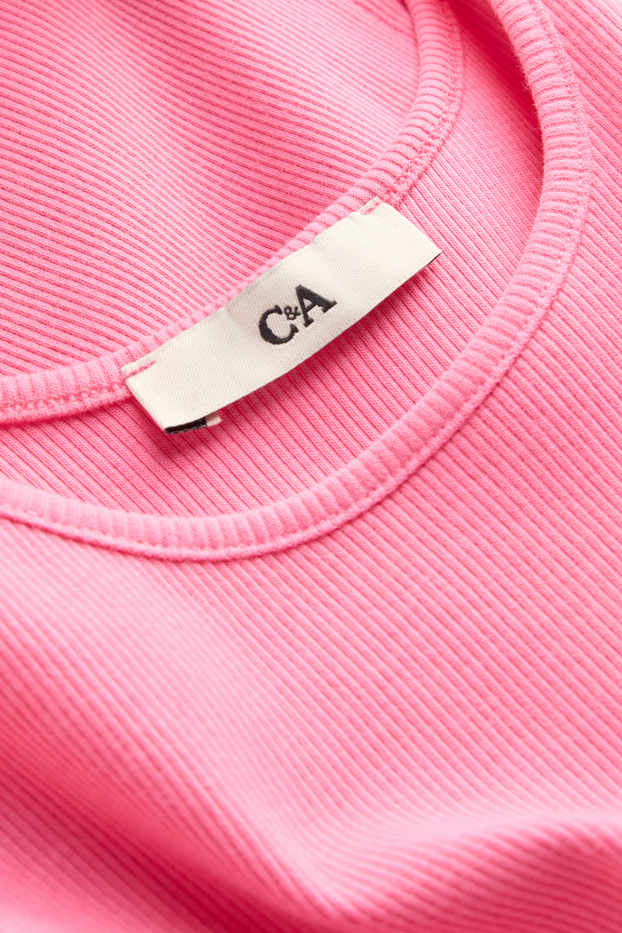 Kinderen: meisjes - Jurk - geribd - fuchsiarood