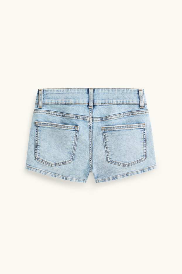 Children Girls - Denim shorts - light blue
