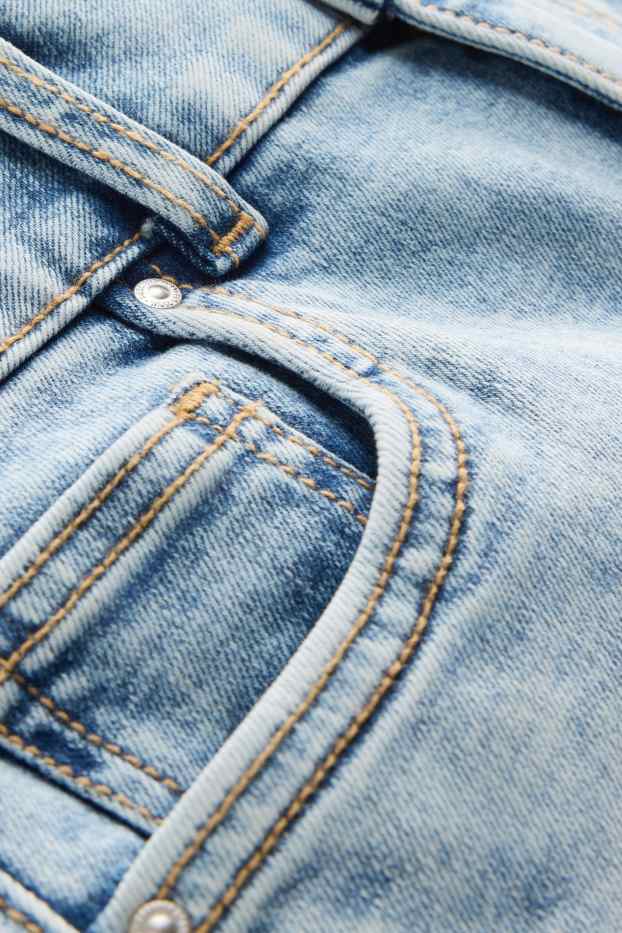 Children Girls - Denim shorts - light blue