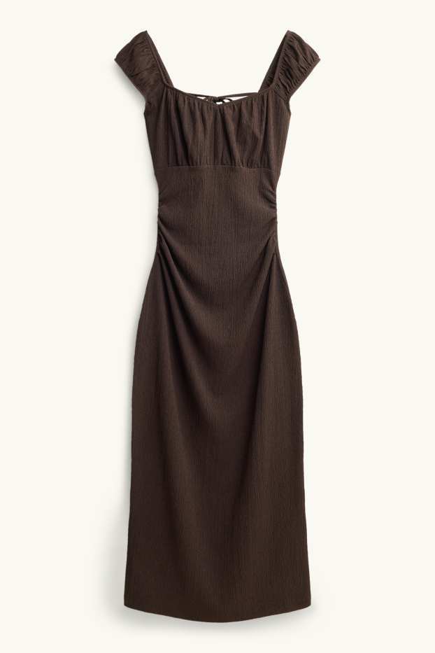 Donna - Vestito con spacco - marrone