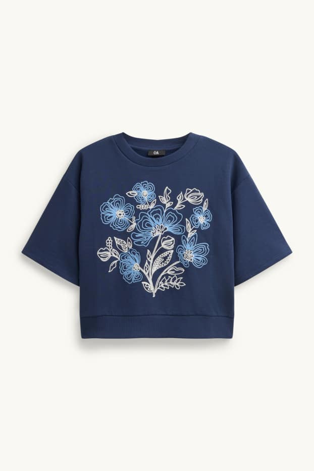 Femei - Bluză de molton - albastru închis