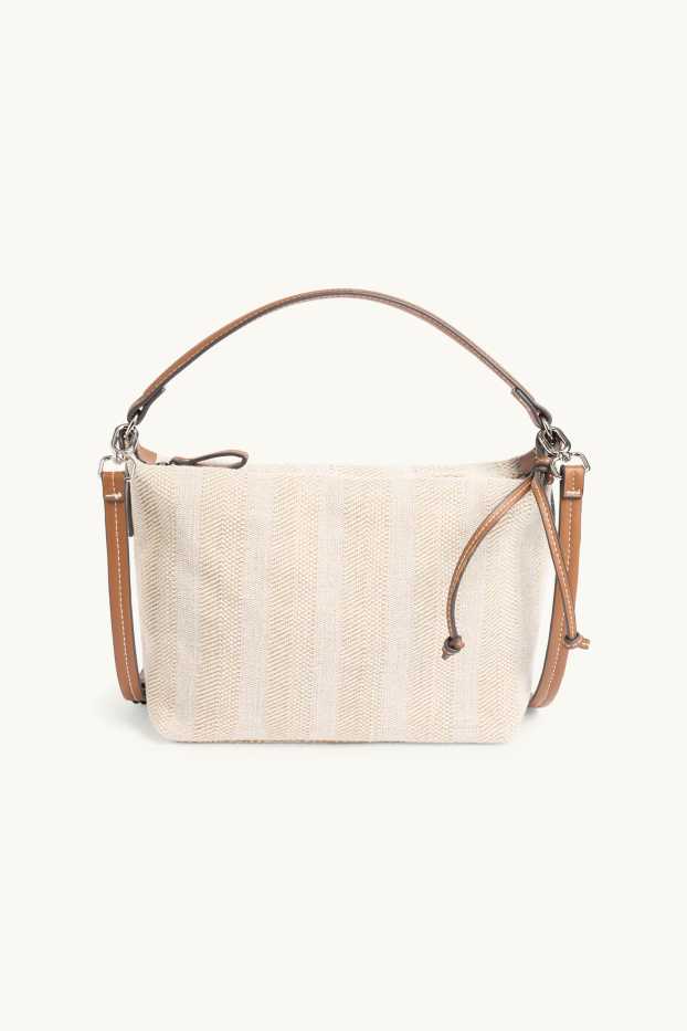 Femmes - Sac à bandoulière - à rayures - beige