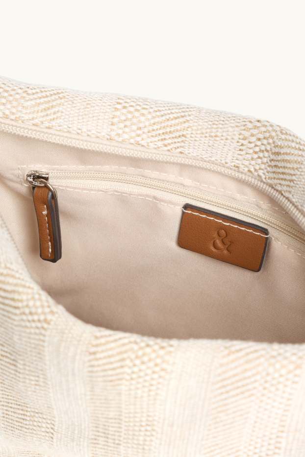 Femmes - Sac à bandoulière - à rayures - beige