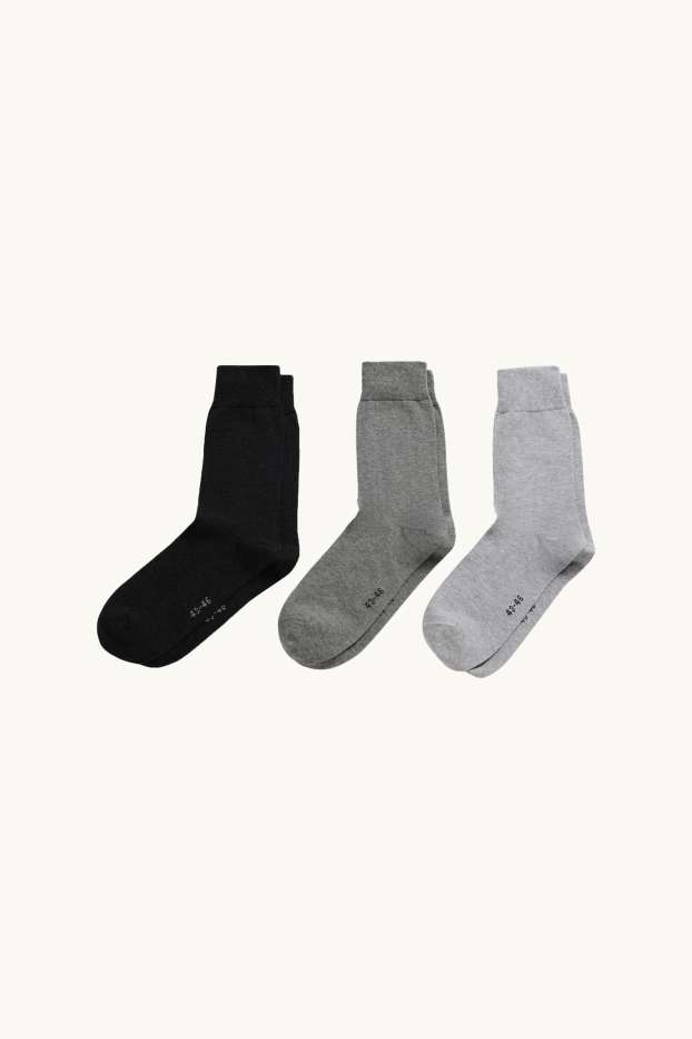 Uomo - Confezione da 3 - calzini - grigio