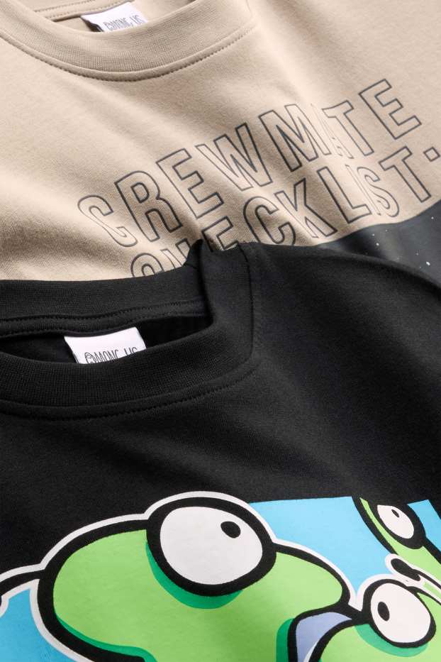 Children Boys - Multipack of 2 - Among Us - short sleeve T-shirt - black / beige