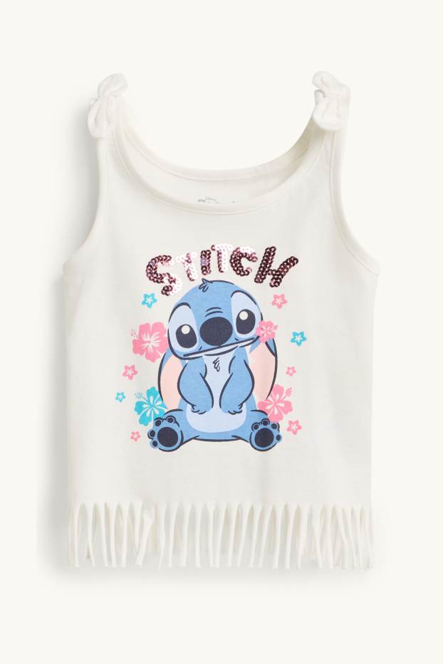 Copii - Fete - Lilo & Stitch - top - aspect lucios - alb