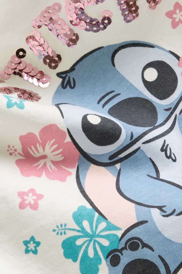 Copii - Fete - Lilo & Stitch - top - aspect lucios - alb
