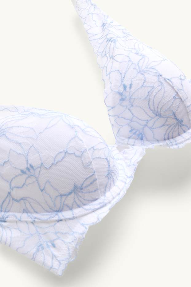 Dames - BH met beugels - PLUNGE - voorgevormd - wit