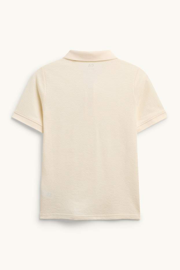 Enfants garçons - Polo - finition texturée - crème