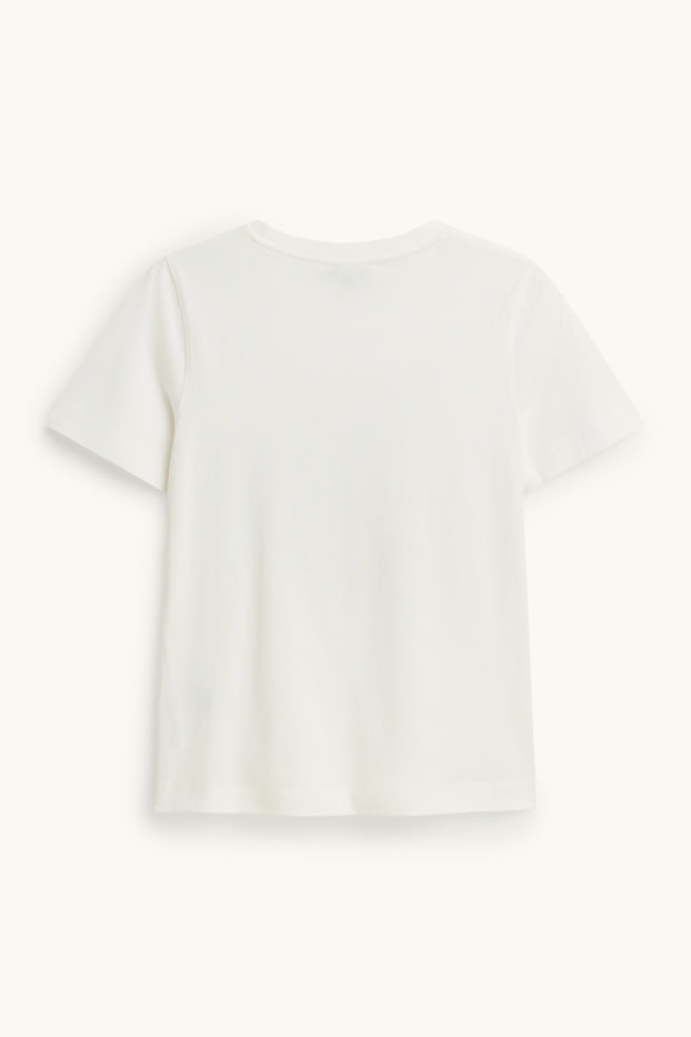 Dames - T-shirt - regular fit - glanseffect - wit