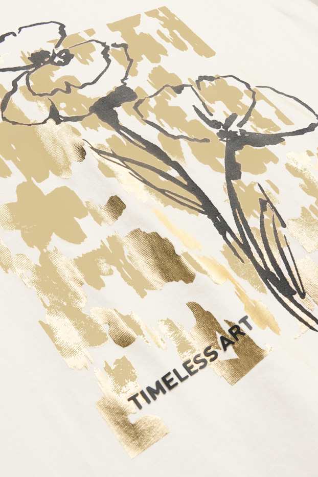 Dames - T-shirt - regular fit - glanseffect - wit