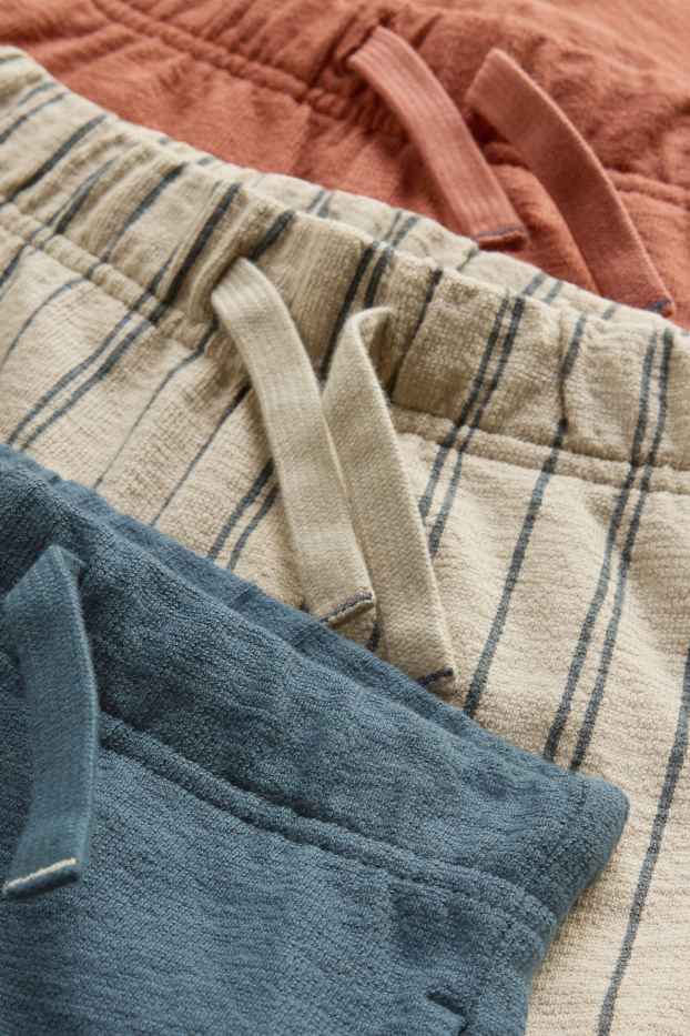 Enfants garçons - Lot de 3 - shorts en molleton - orange / bleu