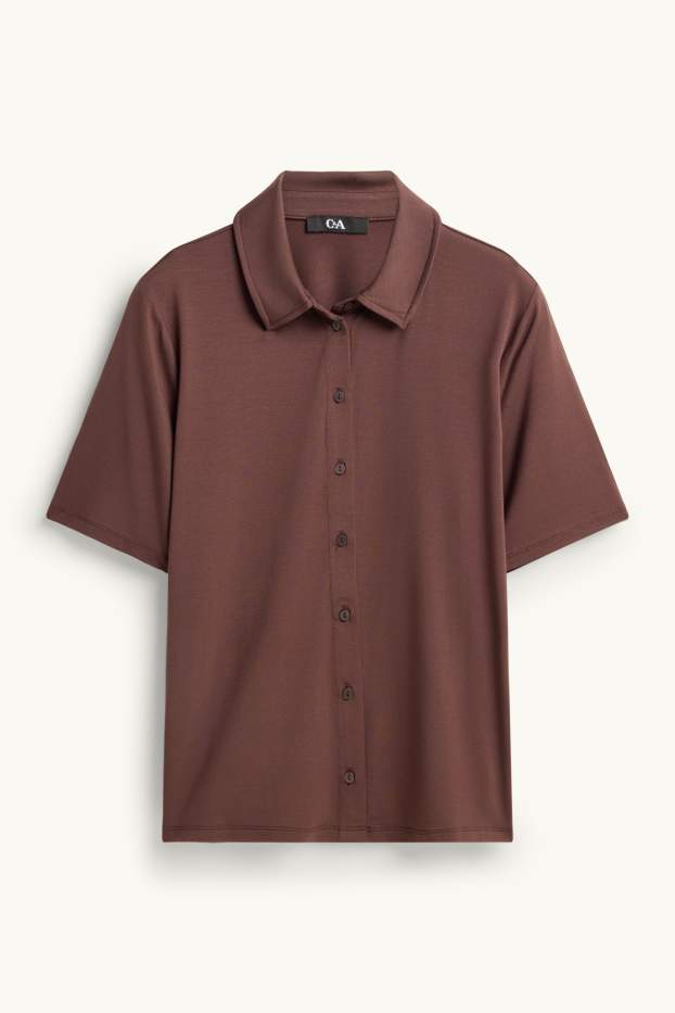 Kobiety - Bluzka koszulowa - brązowy