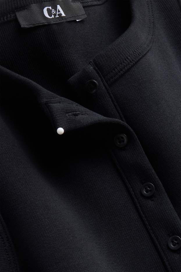 Damen - Top - gerippt - schwarz