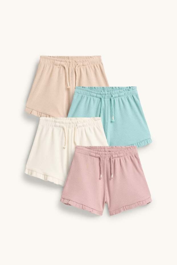 Baby Mädchen - Multipack 4er - Baby-Shorts - gerippt - rosa